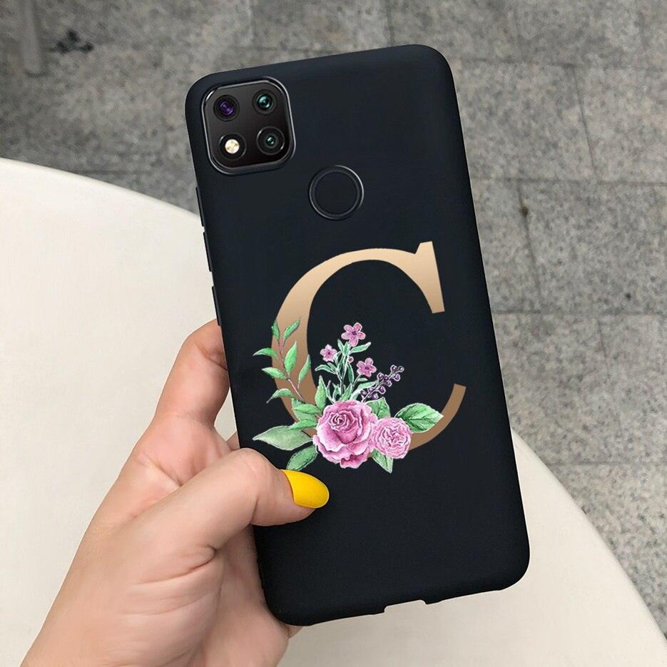 Luxury Letters Case For Xiaomi Redmi 9C 9 C NFC Case Shockproof Bumper Soft Phone Case For Redmi 9 9c 9a Redmi9A 9C 9 Back Cover Alphabet Soft Matte Liquid Silicone Slim Phone Case Stevvex