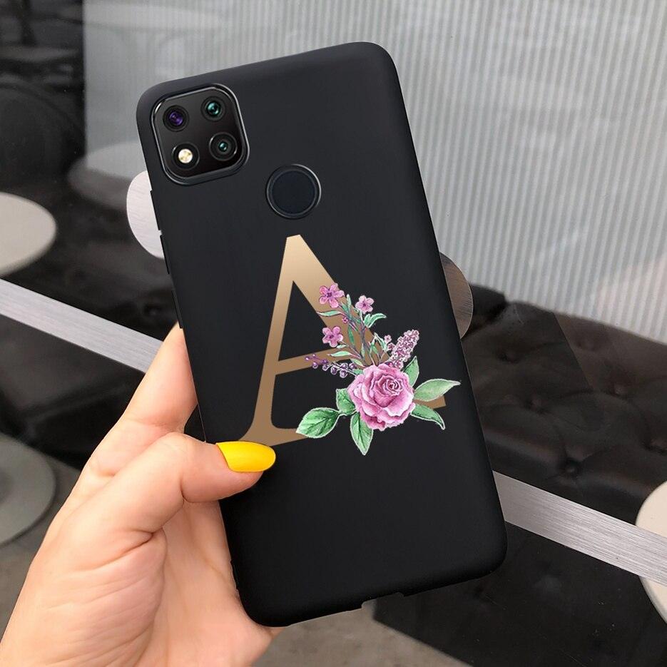 Luxury Letters Case For Xiaomi Redmi 9C 9 C NFC Case Shockproof Bumper Soft Phone Case For Redmi 9 9c 9a Redmi9A 9C 9 Back Cover Alphabet Soft Matte Liquid Silicone Slim Phone Case Stevvex
