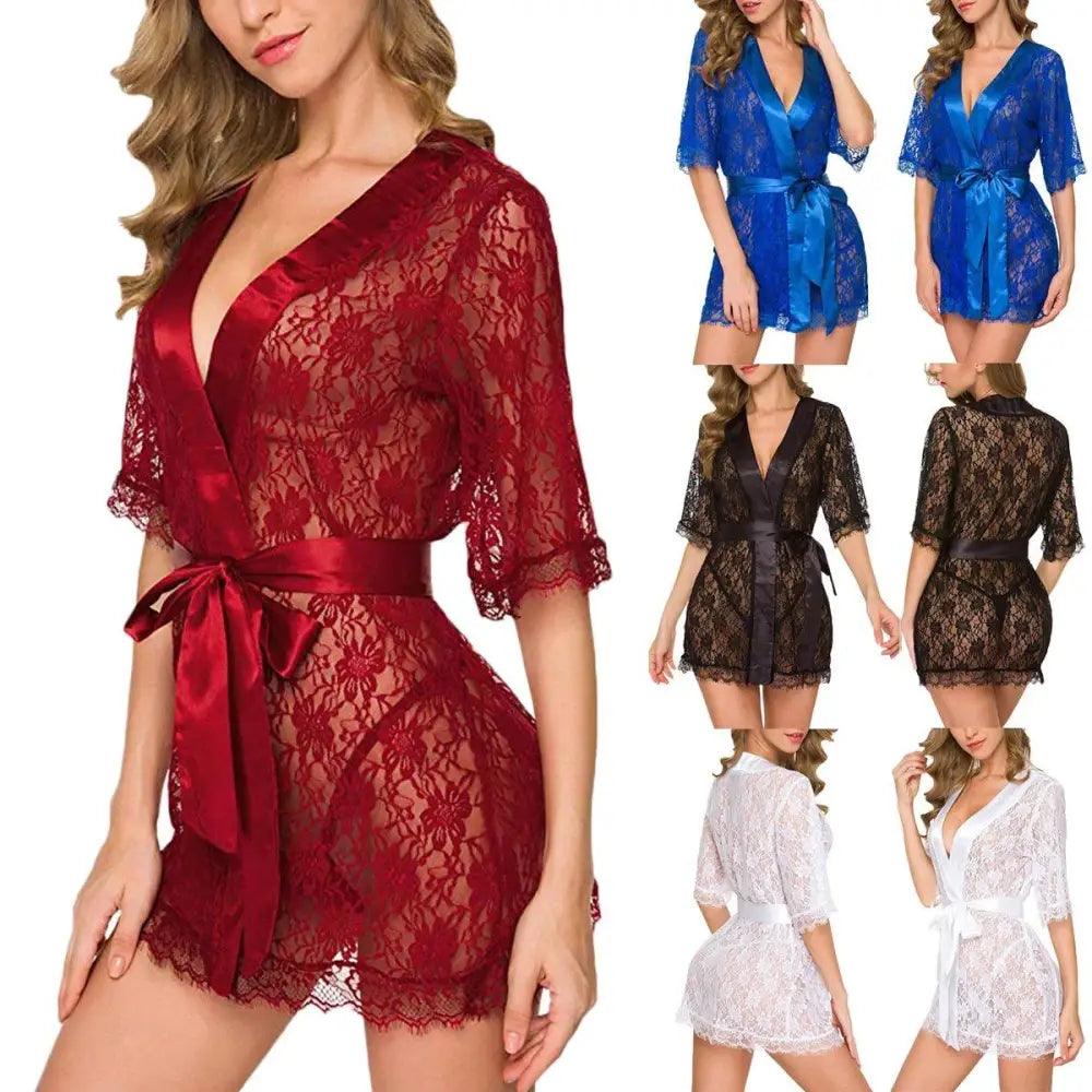 Luxury Lightweight Ladies Nightwear Elegant Short Gorgeous Design Bathrobe Sleepwear For Women Stevvex