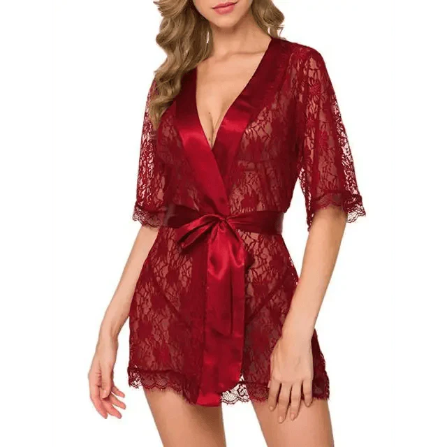 Luxury Lightweight Ladies Nightwear Elegant Short Gorgeous Design Bathrobe Sleepwear For Women Stevvex
