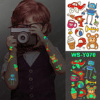 Luxury Luminous Tattoo Stickers Unicorn Stars Temporary Waterproof Luminous Fake Tattoos Stickers Dinosaur Butterfly For Children Stevvex