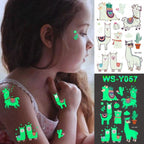 Luxury Luminous Tattoo Stickers Unicorn Stars Temporary Waterproof Luminous Fake Tattoos Stickers Dinosaur Butterfly For Children Stevvex