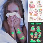 Luxury Luminous Tattoo Stickers Unicorn Stars Temporary Waterproof Luminous Fake Tattoos Stickers Dinosaur Butterfly For Children Stevvex