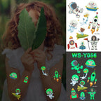 Luxury Luminous Tattoo Stickers Unicorn Stars Temporary Waterproof Luminous Fake Tattoos Stickers Dinosaur Butterfly For Children Stevvex
