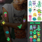 Luxury Luminous Tattoo Stickers Unicorn Stars Temporary Waterproof Luminous Fake Tattoos Stickers Dinosaur Butterfly For Children Stevvex