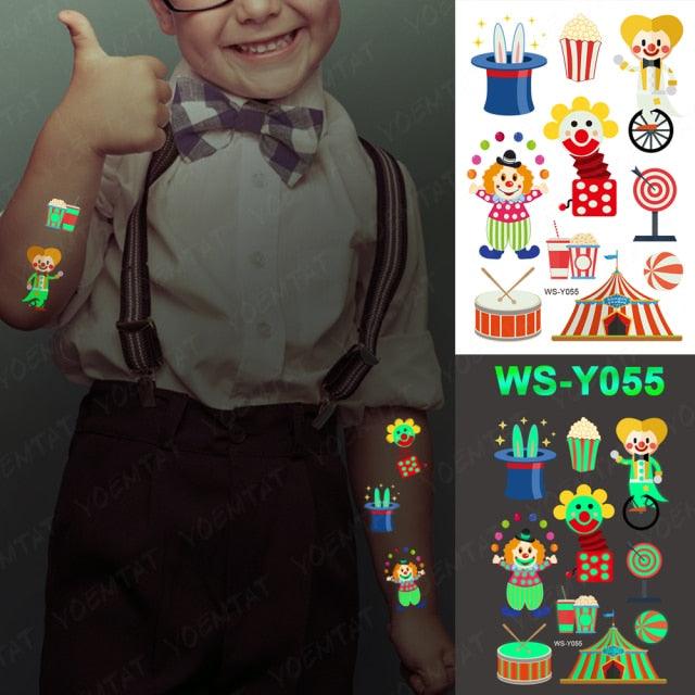 Luxury Luminous Tattoo Stickers Unicorn Stars Temporary Waterproof Luminous Fake Tattoos Stickers Dinosaur Butterfly For Children Stevvex