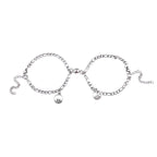 Luxury Magnet Attract Couples Bracelet Stainless Steel Chain Bracelets Charm Jewelry Matching Relationship Bracelets For Boyfriend And Girlfriend Stainless Steel His And Her Love Distance Promise Bracelets For Couples