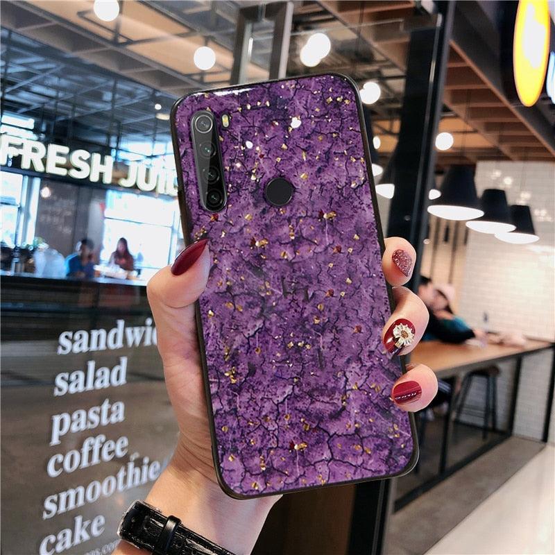 Luxury Marble Gold Foil Phone Case For Xiaomi Redmi Note 9 9S 8 8T 7 6 5 Pro 9A 9C 8A 7A 6A 10X 5G Coque Soft Silicone Cover Luxury Marble Pattern Bling Shell Back Mirror Glass Case Cover with Soft Bumper and Hybrid Technology Stevvex