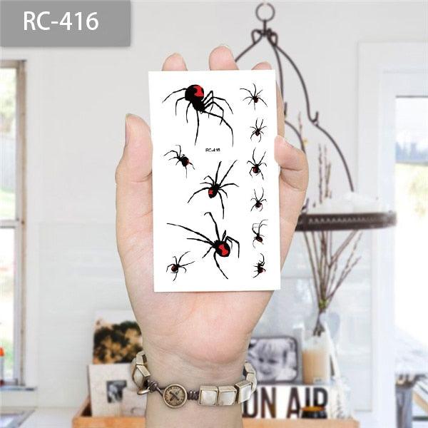 Luxury Men Women 3D Tattoo Waterproof Spider Sticker Realistic Design For Party Halloween Stevvex