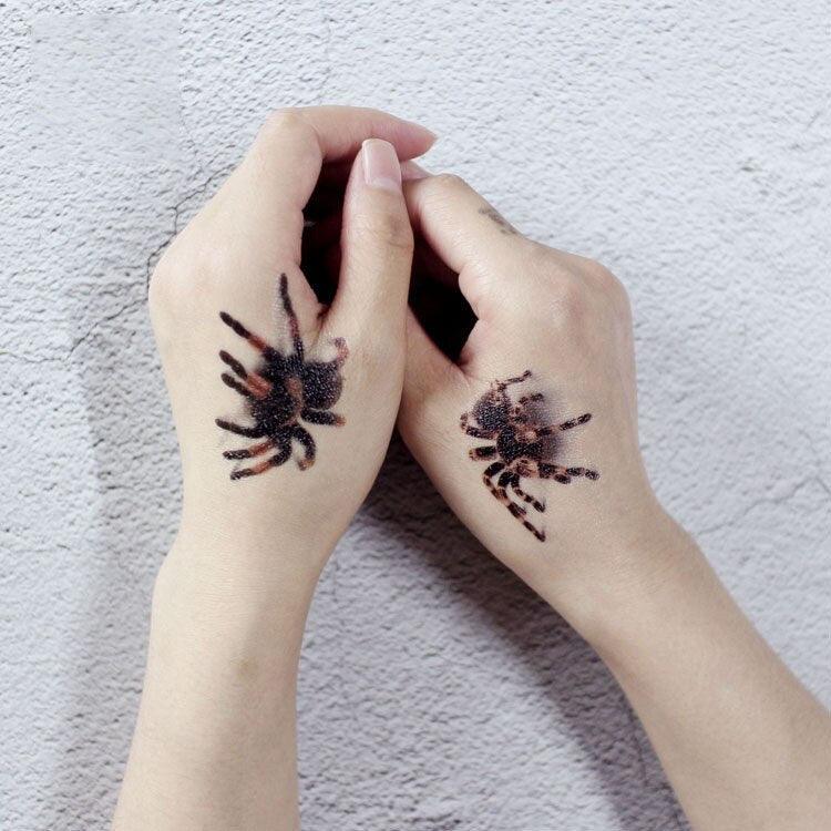 Luxury Men Women 3D Tattoo Waterproof Spider Sticker Realistic Design For Party Halloween Stevvex