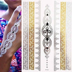 Luxury Metallic Gold Waterproof Temporary Tattoo Feather Elephant Fashion Different Design Tattoos For Womens Stevvex
