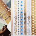 Luxury Metallic Gold Waterproof Temporary Tattoo Feather Elephant Fashion Different Design Tattoos For Womens Stevvex