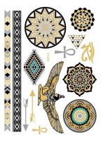 Luxury Metallic Temporary Tattoo Gold Silver Flower Sticker Long Lasting Gold Design For Womens Stevvex