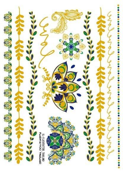 Luxury Metallic Temporary Tattoo Gold Silver Flower Sticker Long Lasting Gold Design For Womens Stevvex