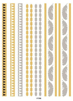 Luxury Metallic Temporary Tattoo Gold Silver Flower Sticker Long Lasting Gold Design For Womens Stevvex