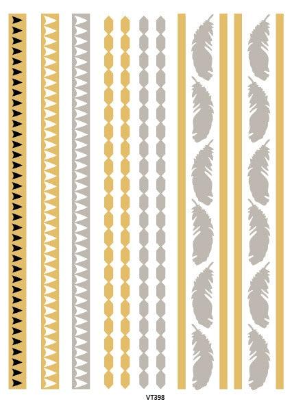 Luxury Metallic Temporary Tattoo Gold Silver Flower Sticker Long Lasting Gold Design For Womens Stevvex