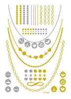 Luxury Metallic Temporary Tattoo Gold Silver Flower Sticker Long Lasting Gold Design For Womens Stevvex
