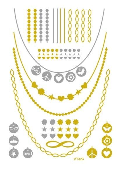 Luxury Metallic Temporary Tattoo Gold Silver Flower Sticker Long Lasting Gold Design For Womens Stevvex