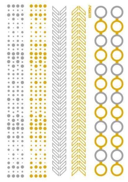 Luxury Metallic Temporary Tattoo Gold Silver Flower Sticker Long Lasting Gold Design For Womens Stevvex