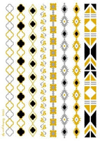 Luxury Metallic Temporary Tattoo Gold Silver Flower Sticker Long Lasting Gold Design For Womens Stevvex