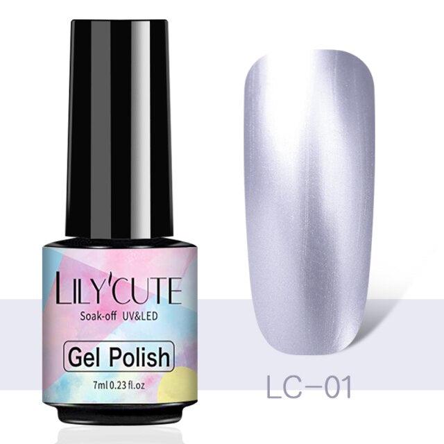 Luxury Metallic Womens Nail Polish Silver Rose Permanent UV Gel Nail Varnish Elegant Luxury Metal Effect More Collor For Girls Stevvex