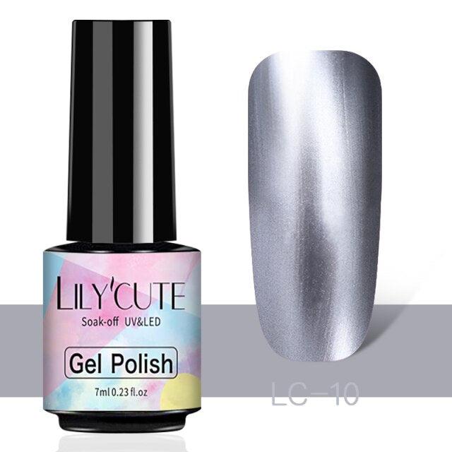 Luxury Metallic Womens Nail Polish Silver Rose Permanent UV Gel Nail Varnish Elegant Luxury Metal Effect More Collor For Girls Stevvex
