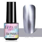 Luxury Metallic Womens Nail Polish Silver Rose Permanent UV Gel Nail Varnish Elegant Luxury Metal Effect More Collor For Girls Stevvex