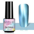 Luxury Metallic Womens Nail Polish Silver Rose Permanent UV Gel Nail Varnish Elegant Luxury Metal Effect More Collor For Girls Stevvex