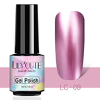 Luxury Metallic Womens Nail Polish Silver Rose Permanent UV Gel Nail Varnish Elegant Luxury Metal Effect More Collor For Girls Stevvex