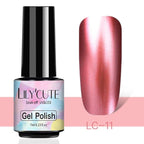 Luxury Metallic Womens Nail Polish Silver Rose Permanent UV Gel Nail Varnish Elegant Luxury Metal Effect More Collor For Girls Stevvex