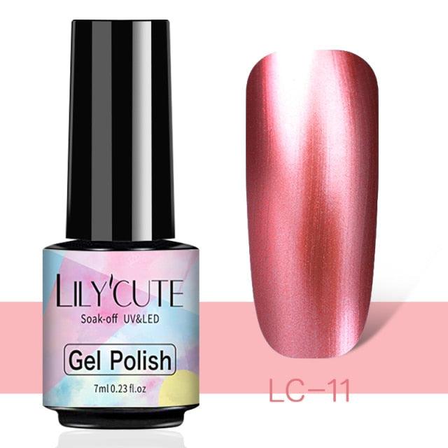 Luxury Metallic Womens Nail Polish Silver Rose Permanent UV Gel Nail Varnish Elegant Luxury Metal Effect More Collor For Girls Stevvex