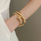Luxury Minimalist Glossy High-grade Shiny Bracelets -   Simple Temperament Cold-Tone Bangles (MAC242)