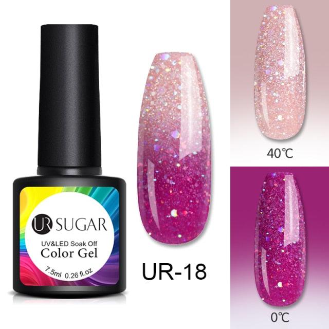 Luxury Modern Elegant Colorful Diamond Gel Nail Polish UV Temperature Color Changing Elegant Fashion Rainbow Colors For Womens Stevvex
