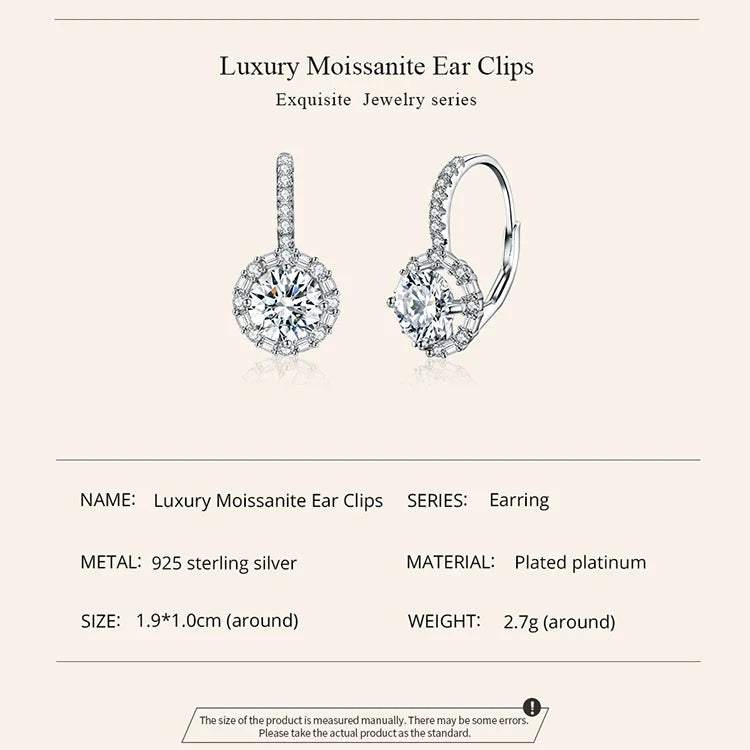 1.0ct Moissanite Hoop Earrings For Women Sterling Silver 925 Sparkling Engagement Wedding Gift BandsCo Straps