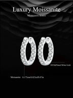 Moissanite Gold Hoop Earrings 925 Sterling Silver D-Color Round Hypoallergenic BandsCo Straps