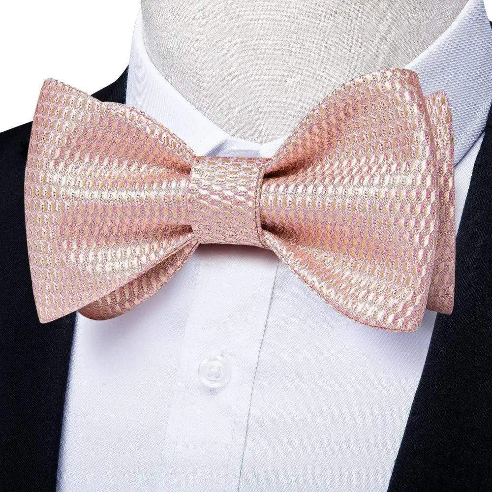 Luxury Pink Solid Men Bow Tie Silk Business Wedding Elegant Bowtie For Men Unique Desing For Every Occasion Stevvex
