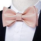 Luxury Pink Solid Men Bow Tie Silk Business Wedding Elegant Bowtie For Men Unique Desing For Every Occasion Stevvex