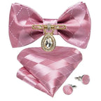 Luxury Pink Solid Men Bow Tie Silk Business Wedding Elegant Bowtie For Men Unique Desing For Every Occasion Stevvex