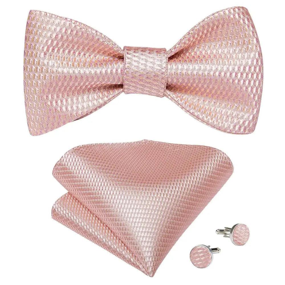 Luxury Pink Solid Men Bow Tie Silk Business Wedding Elegant Bowtie For Men Unique Desing For Every Occasion Stevvex