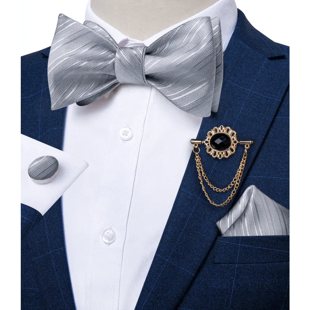 Luxury Pink Solid Men Bow Tie Silk Business Wedding Elegant Bowtie For Men Unique Desing For Every Occasion Stevvex