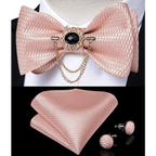 Luxury Pink Solid Men Bow Tie Silk Business Wedding Elegant Bowtie For Men Unique Desing For Every Occasion Stevvex