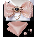 Luxury Pink Solid Men Bow Tie Silk Business Wedding Elegant Bowtie For Men Unique Desing For Every Occasion Stevvex