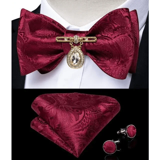 Luxury Pink Solid Men Bow Tie Silk Business Wedding Elegant Bowtie For Men Unique Desing For Every Occasion Stevvex