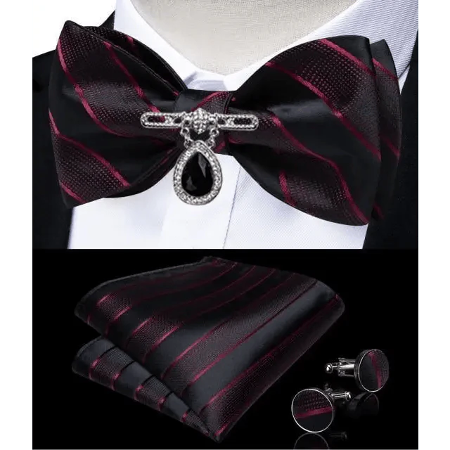 Luxury Pink Solid Men Bow Tie Silk Business Wedding Elegant Bowtie For Men Unique Desing For Every Occasion Stevvex