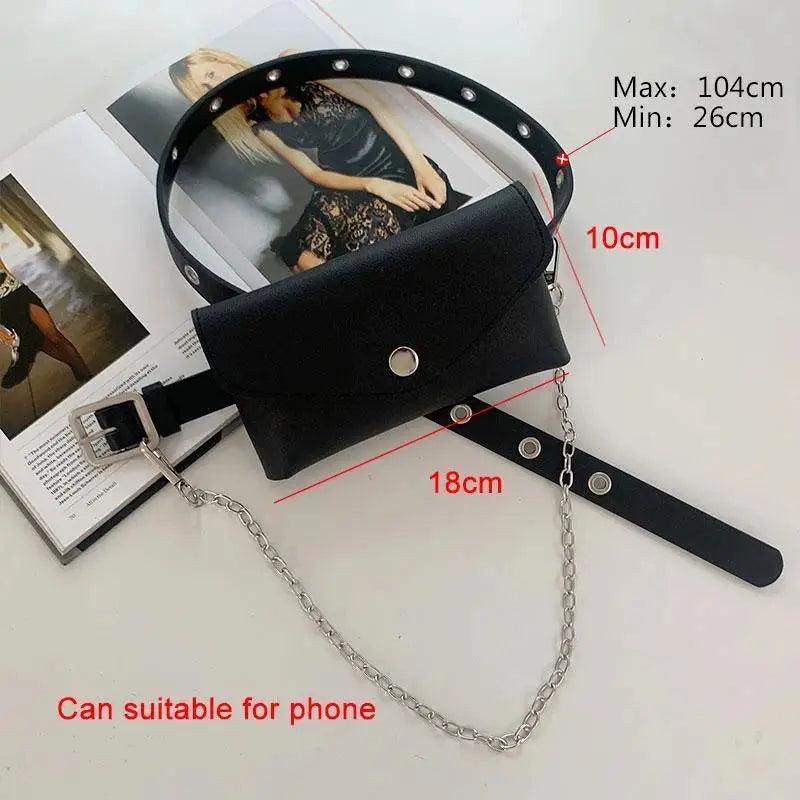 Luxury PU Leather Fanny Pack Simple Women's Belt Bag Small Fanny Pack Handbag With Chain Stylish Travel Waist Bag For Women Stevvex