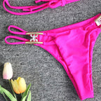 Luxury Purple Halter Crystal Diamond Bikini Female Swimsuit Women Swimwear Rhinestone Bikini Set Bathing Suit Women's Swimwear Rhinestone Halter Low Waist Tie Side Bikini Set 2 Pieces Crystal Diamond Swimsuit Stevvex