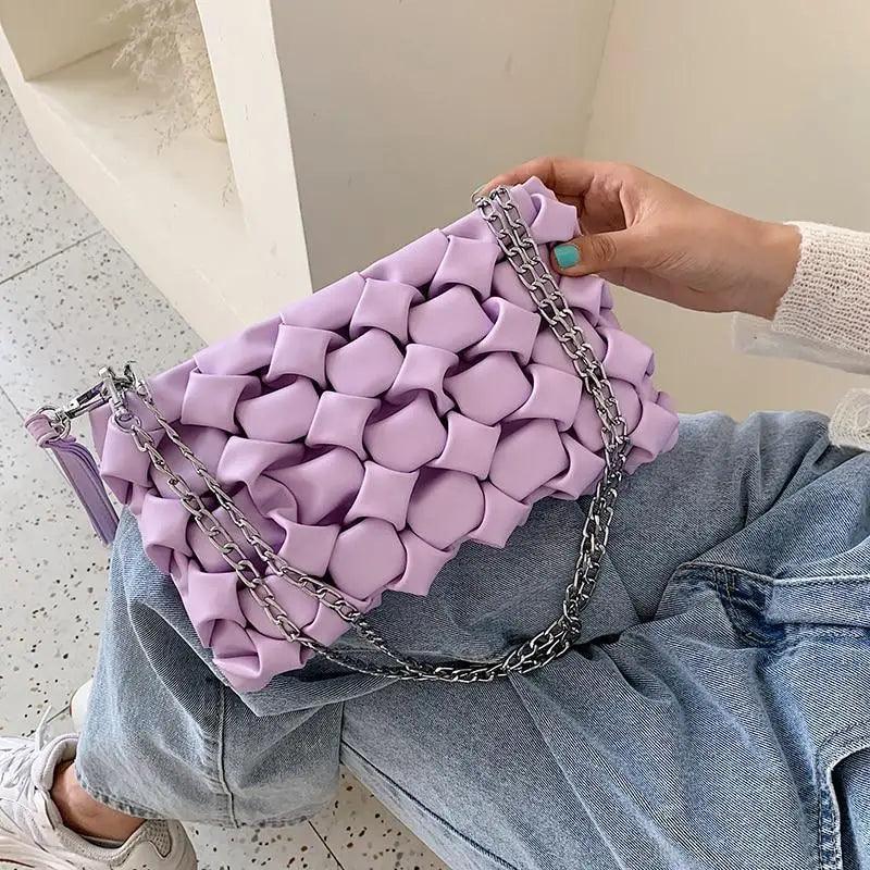 Luxury Purses Handbags Clutches And Shoulder Bags For Women And Girls Designer Leather Crossbody Metal Chain Bag Stevvex