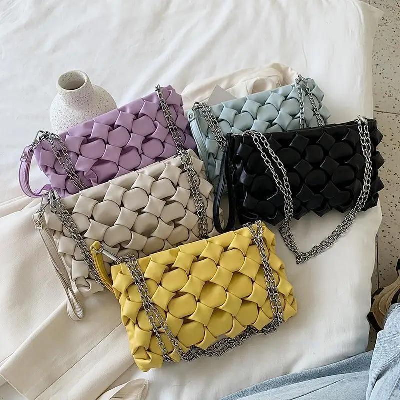 Luxury Purses Handbags Clutches And Shoulder Bags For Women And Girls Designer Leather Crossbody Metal Chain Bag Stevvex