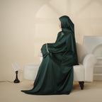 Luxury Satin Abaya With Diamond Tassels Belt,  6-Piece Set (MOA041) - SJB-DIAMOND ELITES