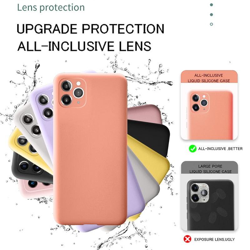 Luxury Silicone Case For iPhone 13 14 Pro Max Case For iPhone 13 Mini 13 14 Pro Cover Mobile Phone Case Silicone Back Cover For iPhone Anti-Scratch Slim iPhone Case For Women And Men Stevvex